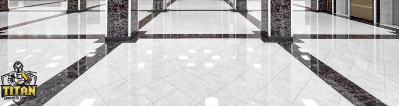 Panorama of marble floor of luxury lobby of company or hotel