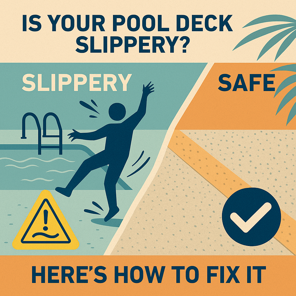 Is Your Pool Deck Slippery? | Titan Concrete Coatings