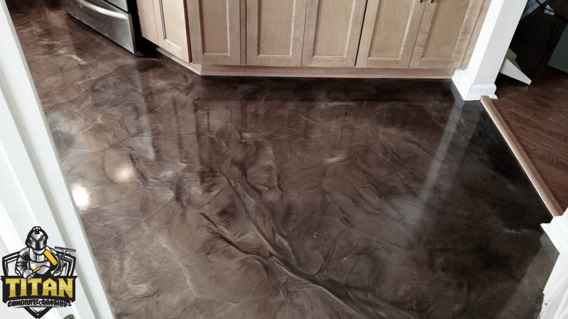 Get a metallic look floor that almost resembles marble with Titan Concrete Coatings