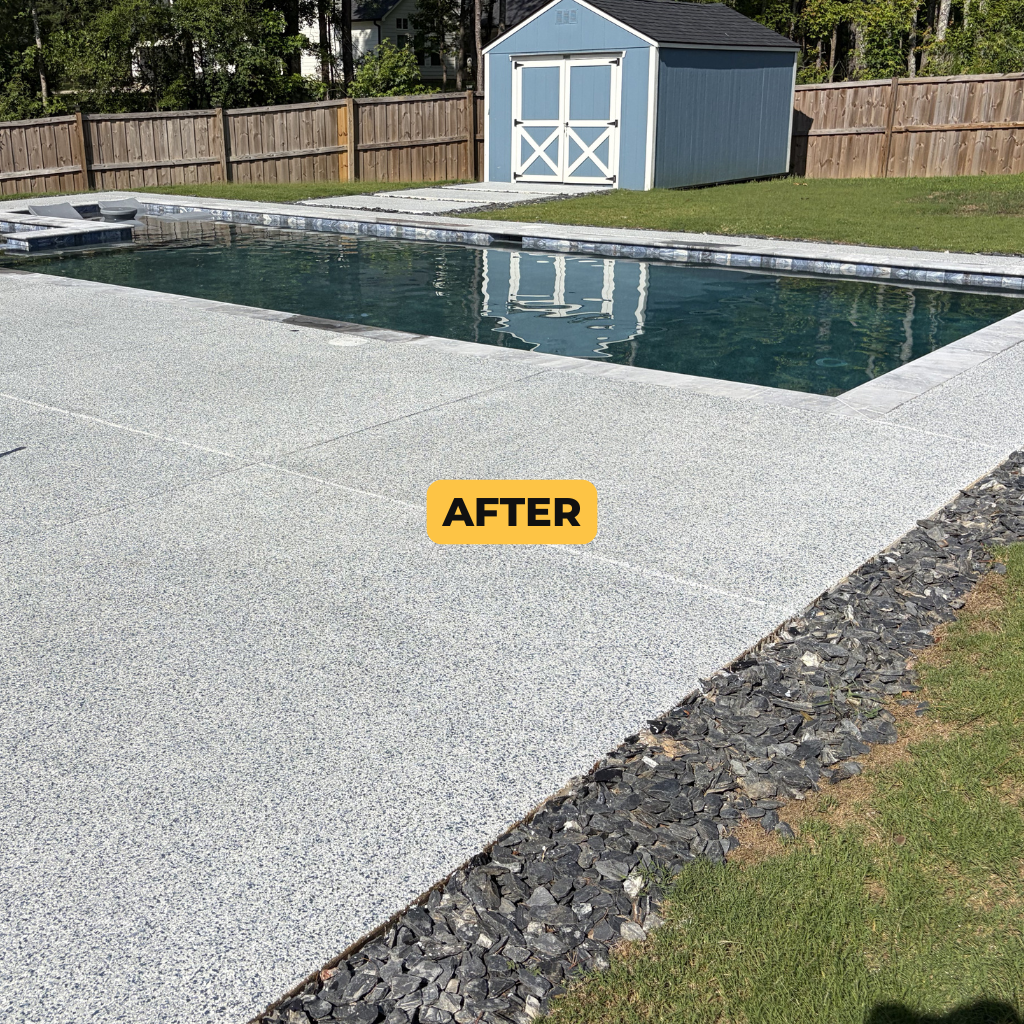 C Carlton After Image Pool deck coating after Titan Concrete Coatings in Augusta